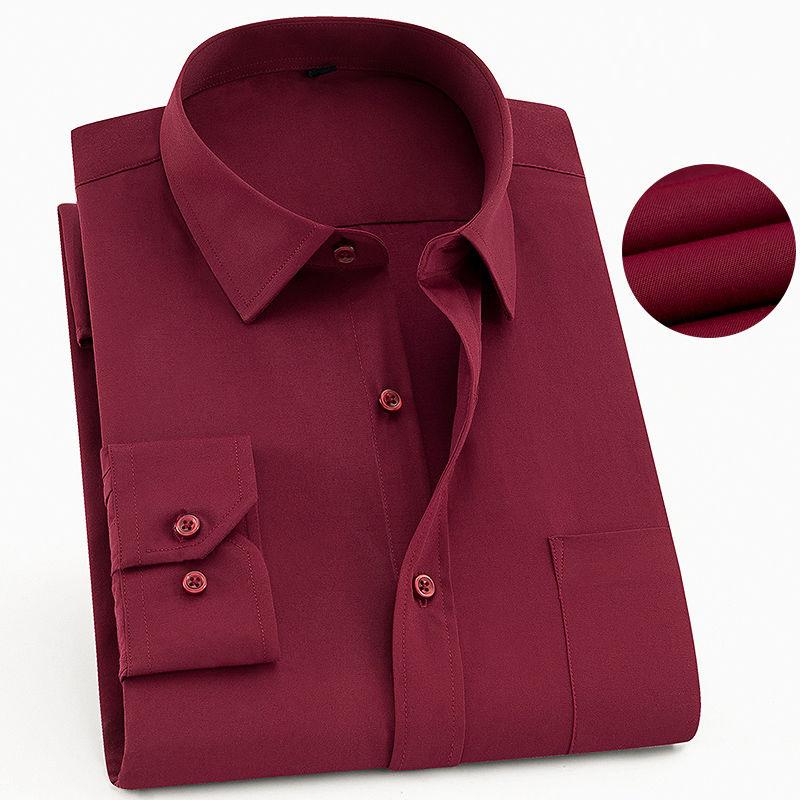 Men's Business Casual Shirts Purple Blue Cotton Regular Fit Long Sleeve Classic Plaid Striped Checked Social Work Dress Shirts