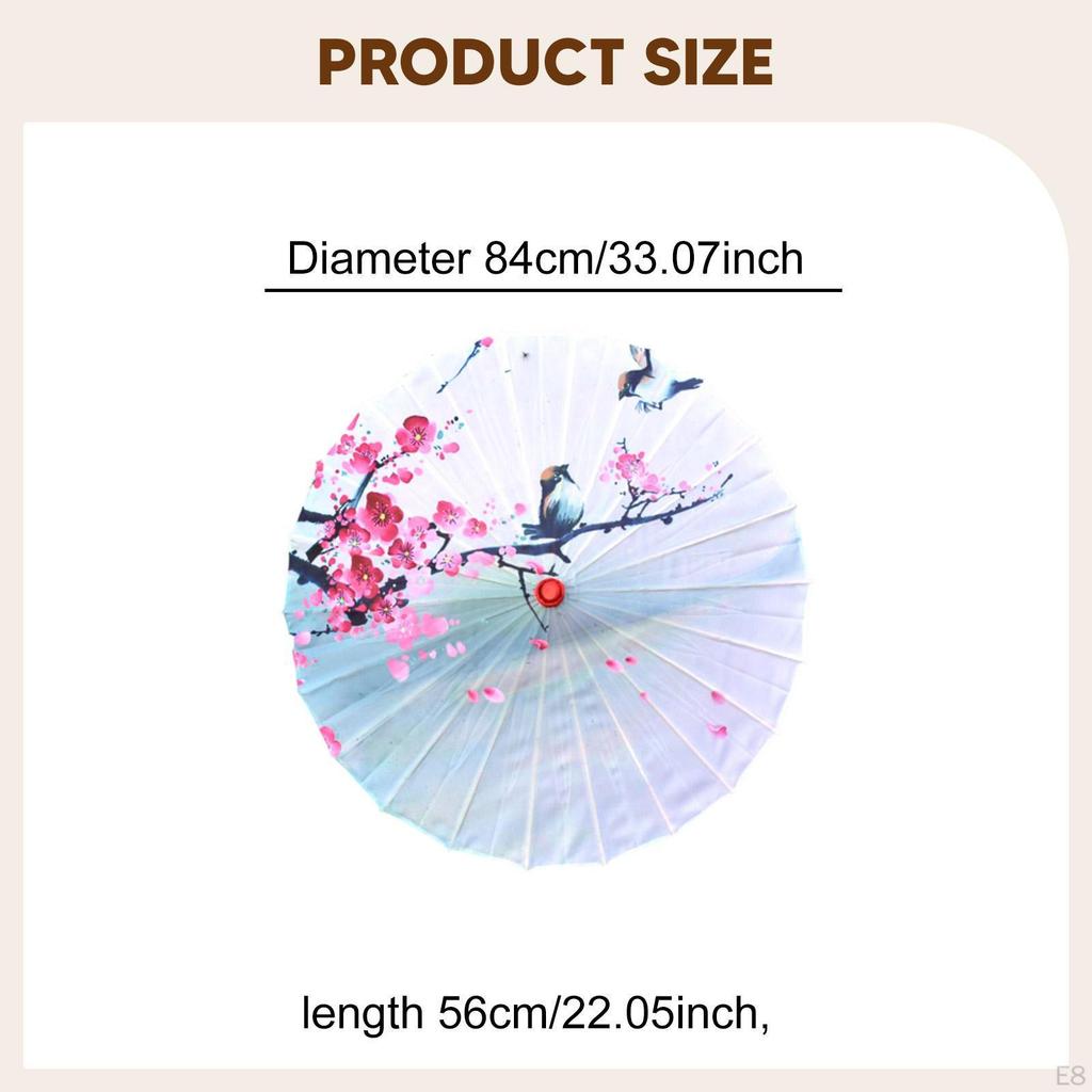 Chinese Oiled Paper Umbrella Classical Dance Silk Antique Oriental Parasol Decorative for