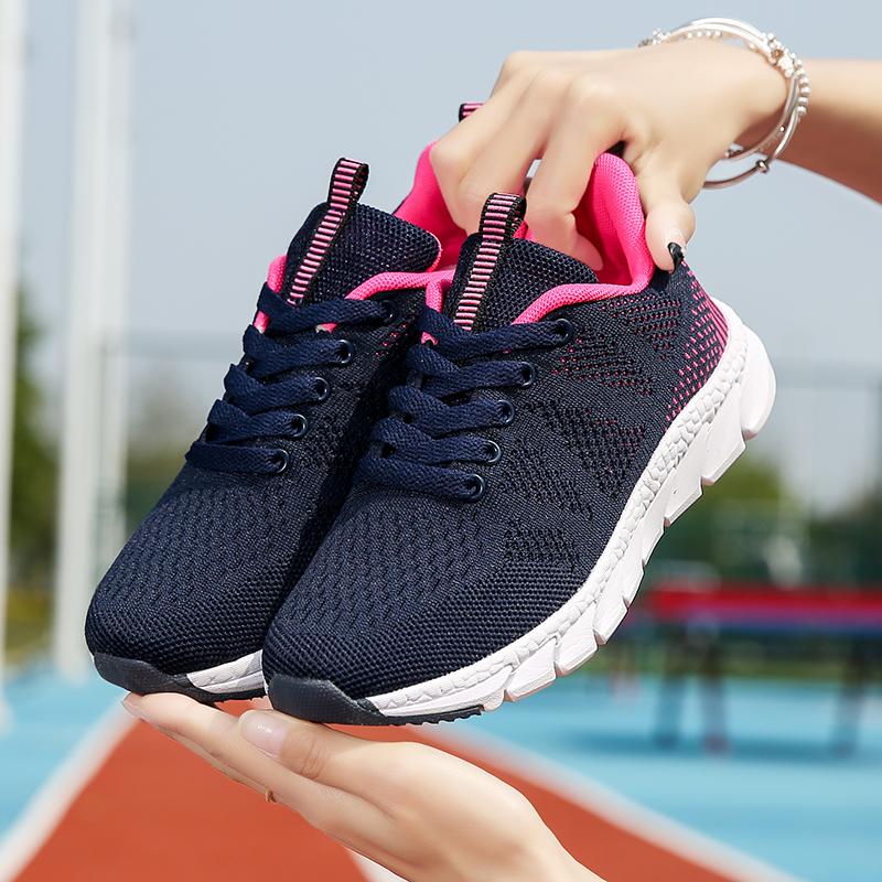 Women Large Size 42 Lightweight Breathable Mesh Shoes Fashion Casual All Wear Anti-slip Sports Shoes Summer Platform Training