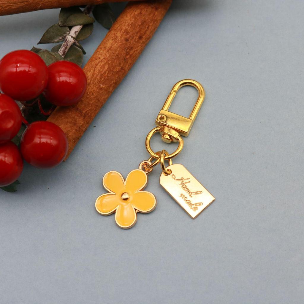 Colorful Flower Double-Sided Drip Oil Keychain Pendant