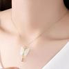 Elegant Gold & White Jade Butterfly Necklace: Exquisite Heavy Workmanship, Versatile & Luxurious Clavicle Chain