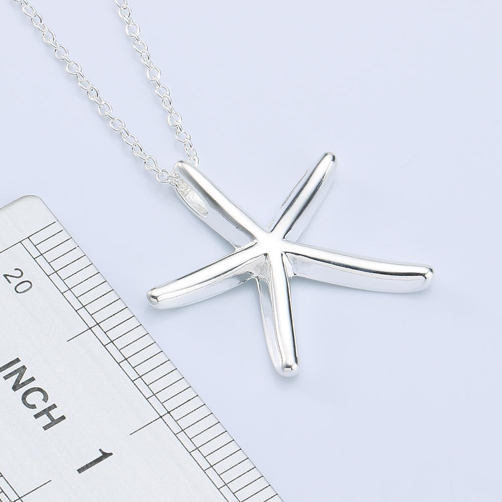 Trending products 925 Stamped Silver Pretty Starfish Pendant Necklace For Women high quality Fashion party wedding Jewelry gift