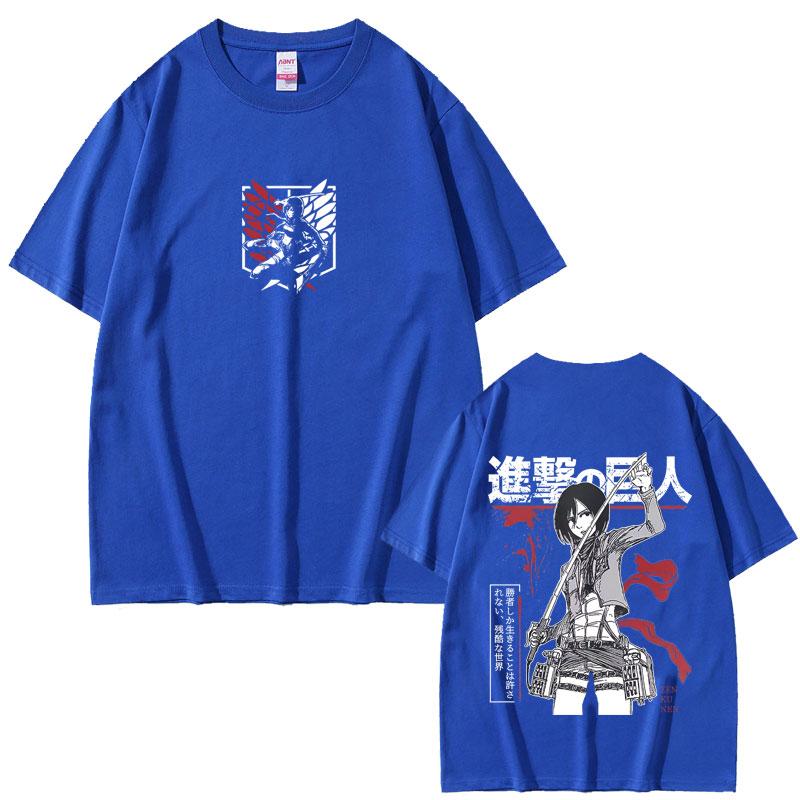 Anime Attack on Titan Mikasa AckerUnisex Merch Tshirt Unisex Women Unisexga Harajuku Oversized T Shirt Male Casual Retro Cotton Tshirts