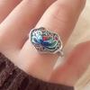 925 Sterling Silver Rings for Women Couple Minimalist Handmade Retro Red Big Stone Ring Fine Jewelry Gift Prevent Allergy