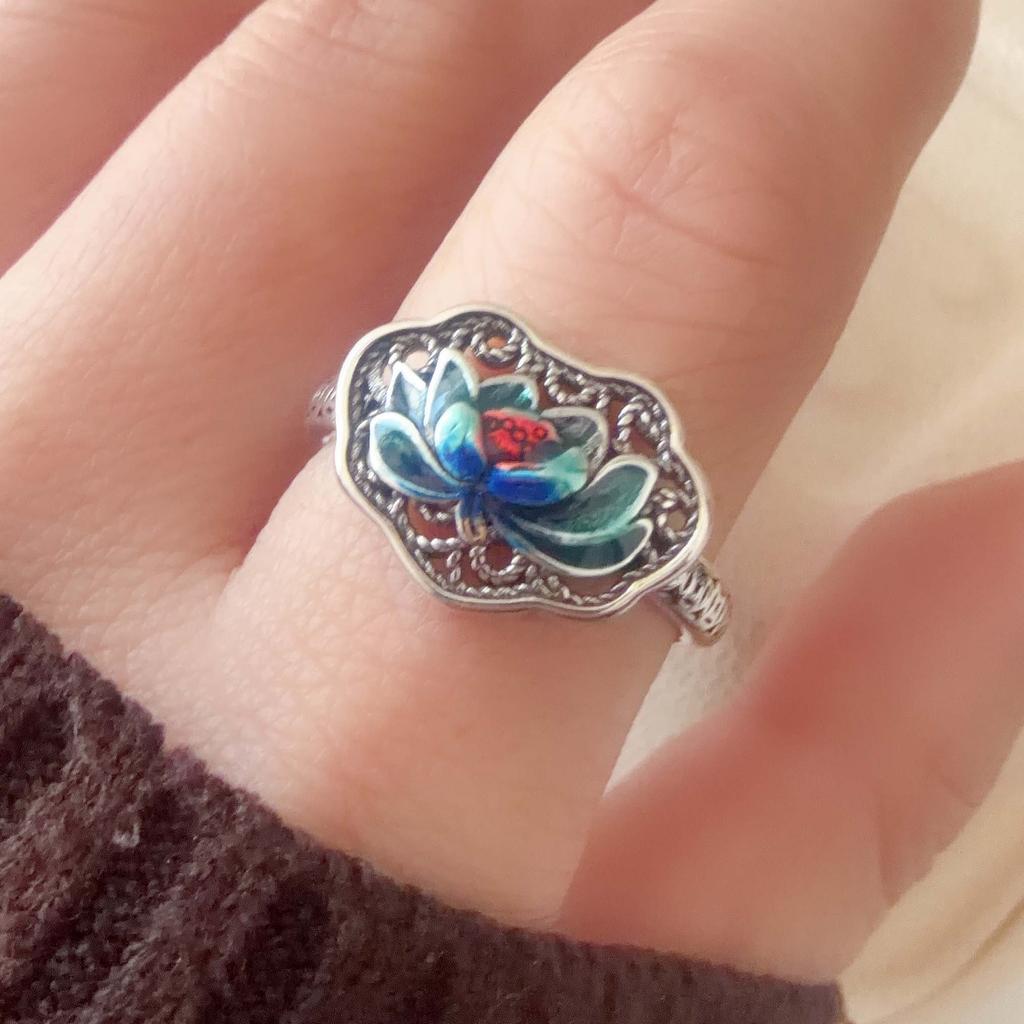 925 Sterling Silver Rings for Women Couple Minimalist Handmade Retro Red Big Stone Ring Fine Jewelry Gift Prevent Allergy