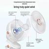 Portable Rechargeable Silent Night Light Mini Clip-on Fan for Desk, Dorm, Stroller, or Bed