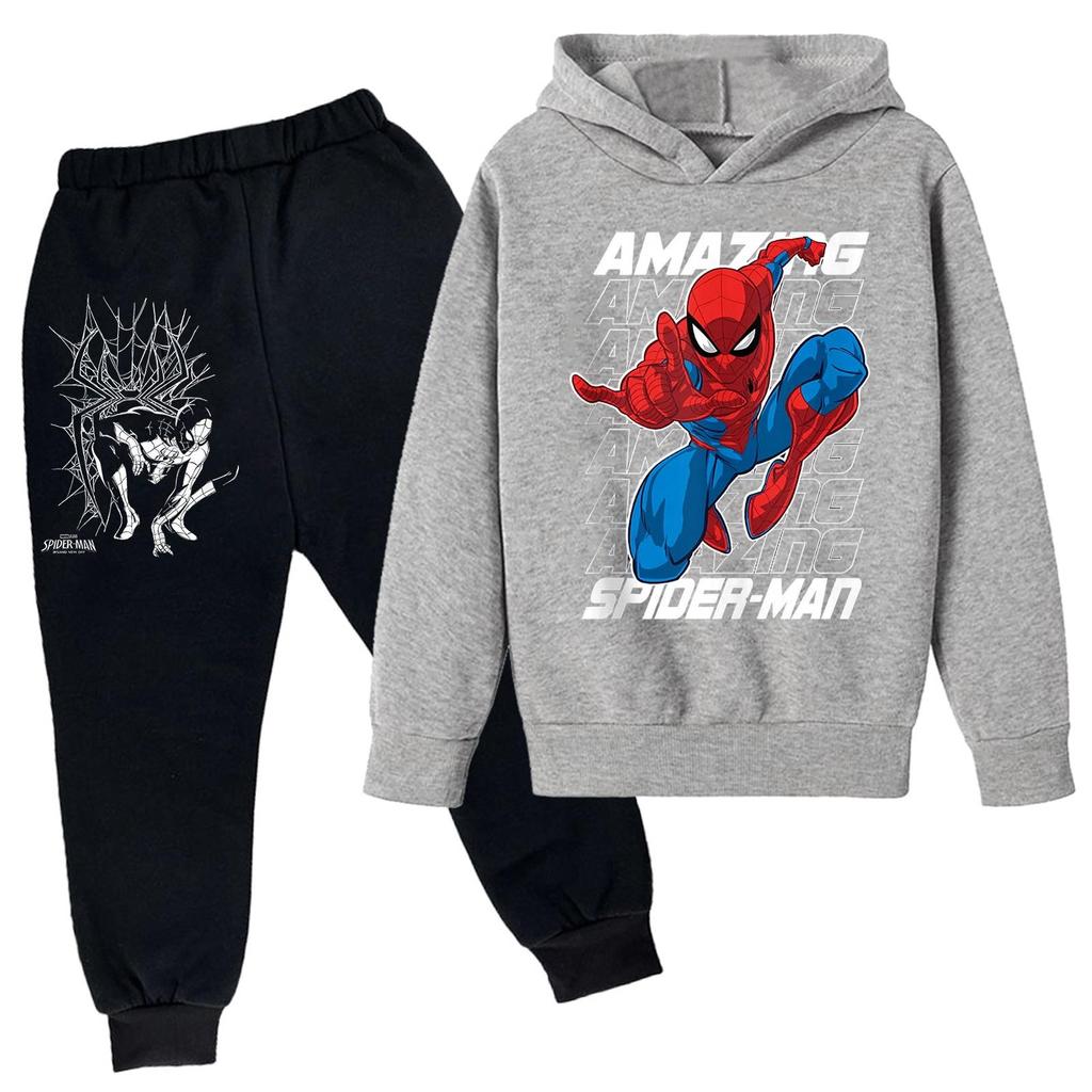 Kids Trendy Printed Pullover Hoodie and Sweatpants Set - Loose Fit Long Sleeve Casual 2 Piece Outfit