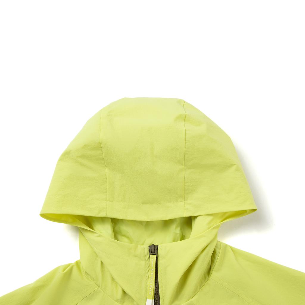 Li-Ning Comfortable Casual Minimalist Solid Color Sports Hooded Zipper Windbreaker Women Outerwear Yellow Fluorescent-Green AFDVE68-9