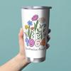 20 Oz Stainless Steel Tumbler Insulated Thermos Double-sided Print Travel Coffee Mug with Lid for Home Office Or Car