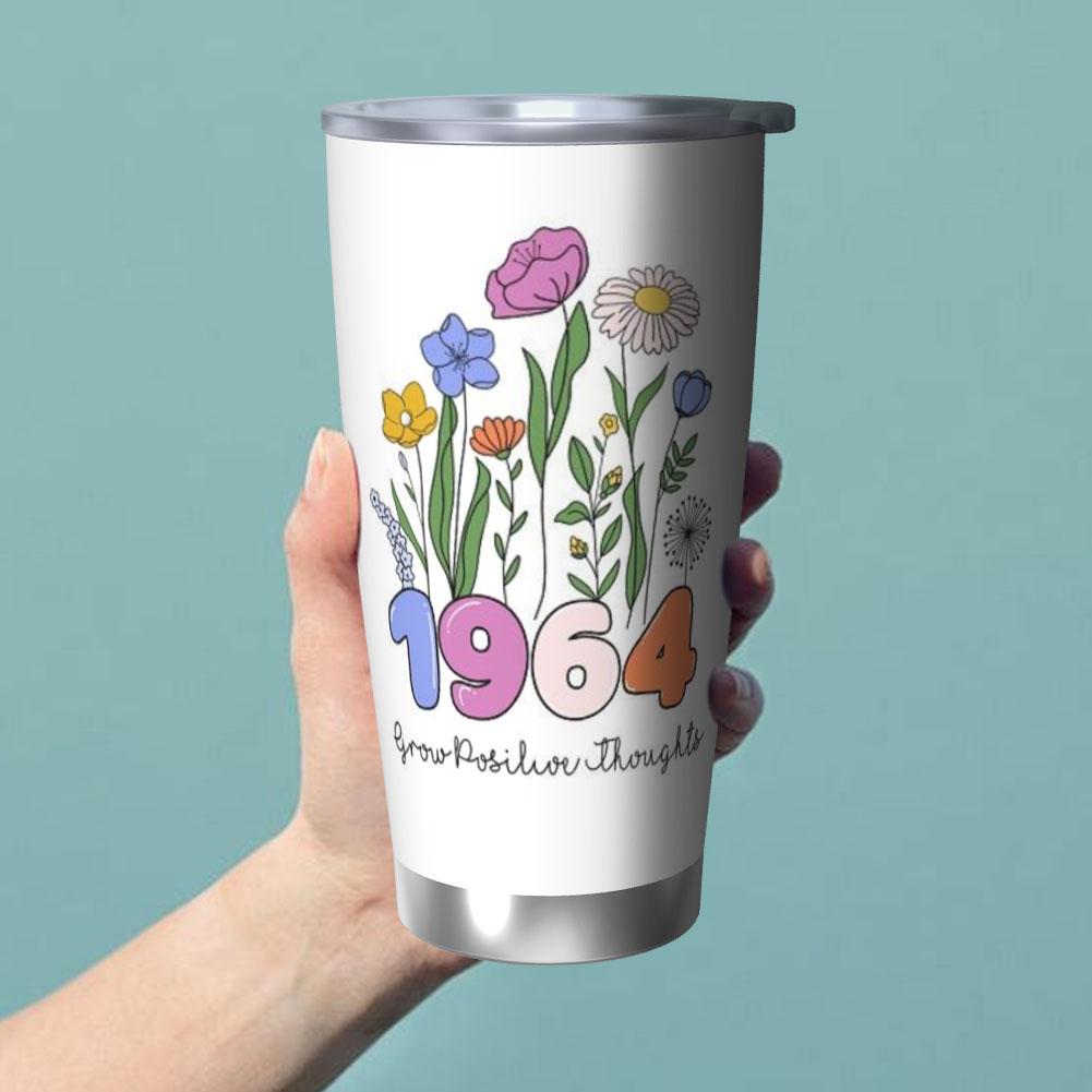 20 Oz Stainless Steel Tumbler Insulated Thermos Double-sided Print Travel Coffee Mug with Lid for Home Office Or Car