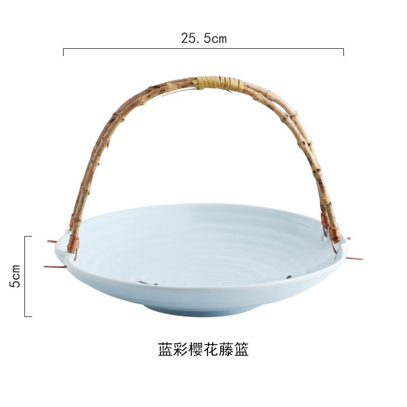 Ceramic tray handle Tippanyaki ceramic inventory heart tray snack fruit dried fruit tableware