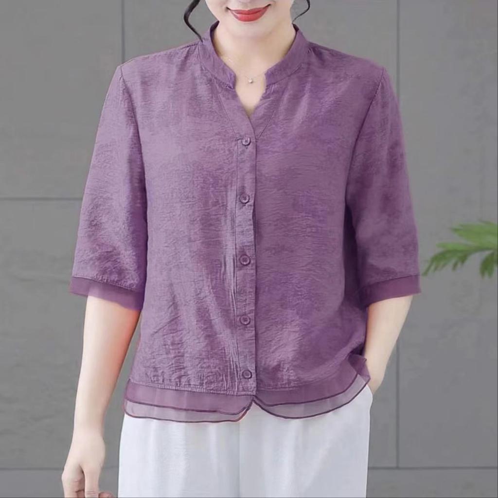 Sommer Neue Retro Bestickte Button Up Hemd Frauen Chinesischen Stil Lose Kurze Bluse Mantel V-ausschnitt Strickjacke Shirts Top