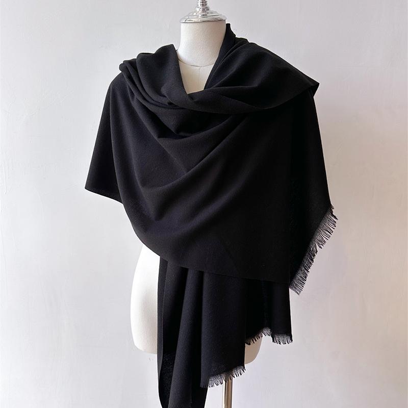 Fashion Winter Cashmere Scarf For Women Warm Solid Color Wraps Shawls Bandana Foulard Neckerchief Poncho Echarpe Pashmina Stoles