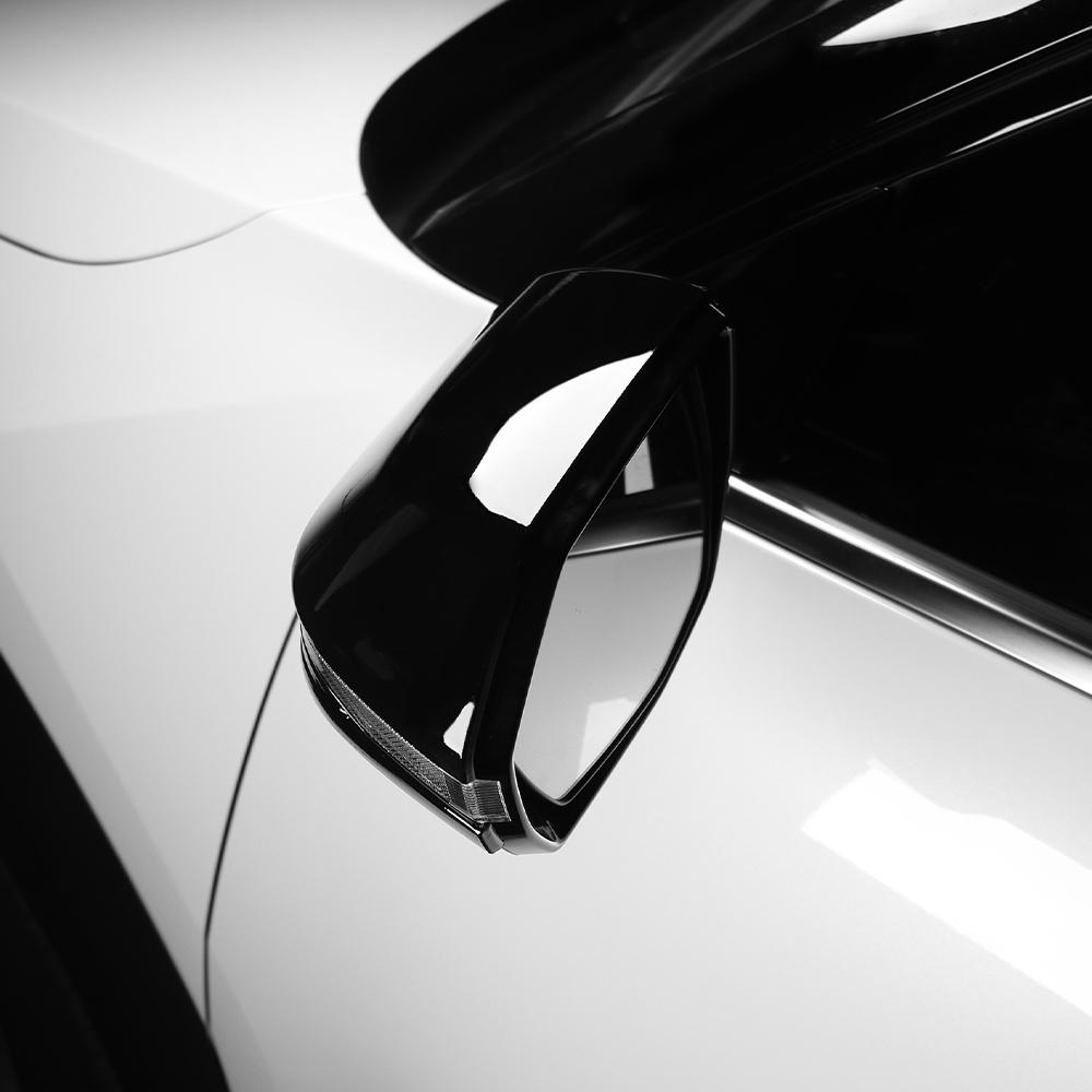 Car Carbon Fiber/Black Style Rear View Mirror Cover Side Mirror Trim Frame ABS Material LHD RHD Suitable For KIA EV9 2024-2025