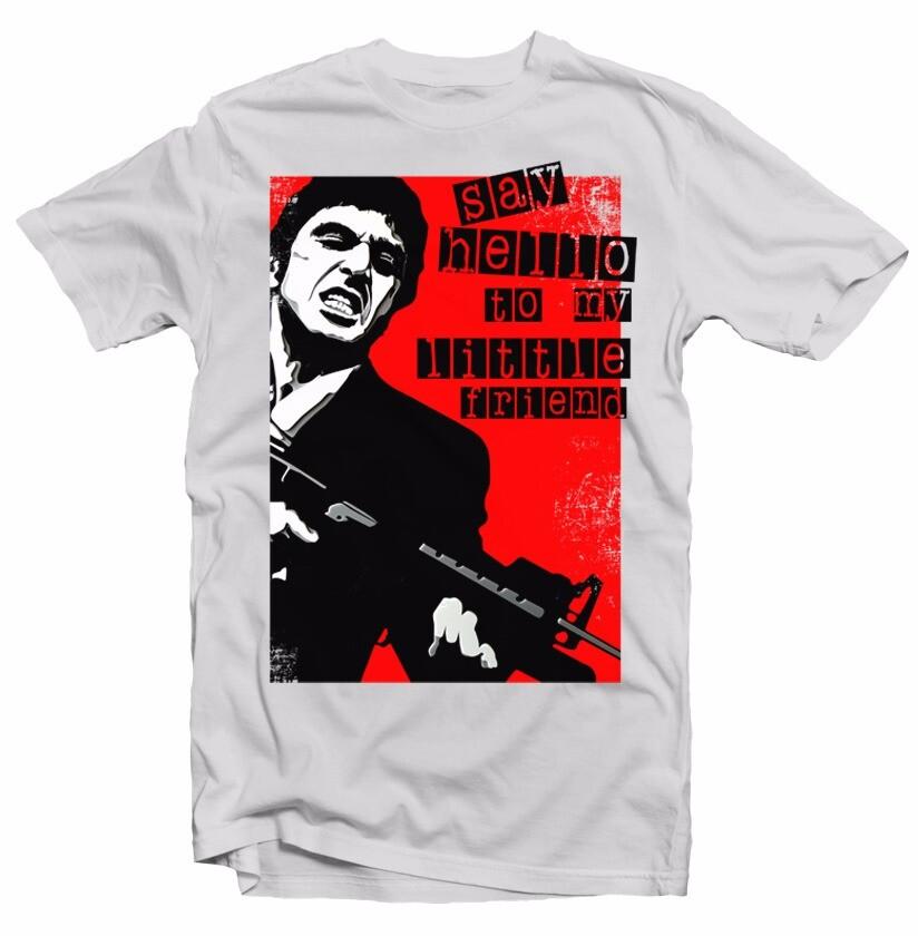 Scarface Tony Montana Say Hello to my friend Al Pacino white t-shirt 9342 S разноцветный
