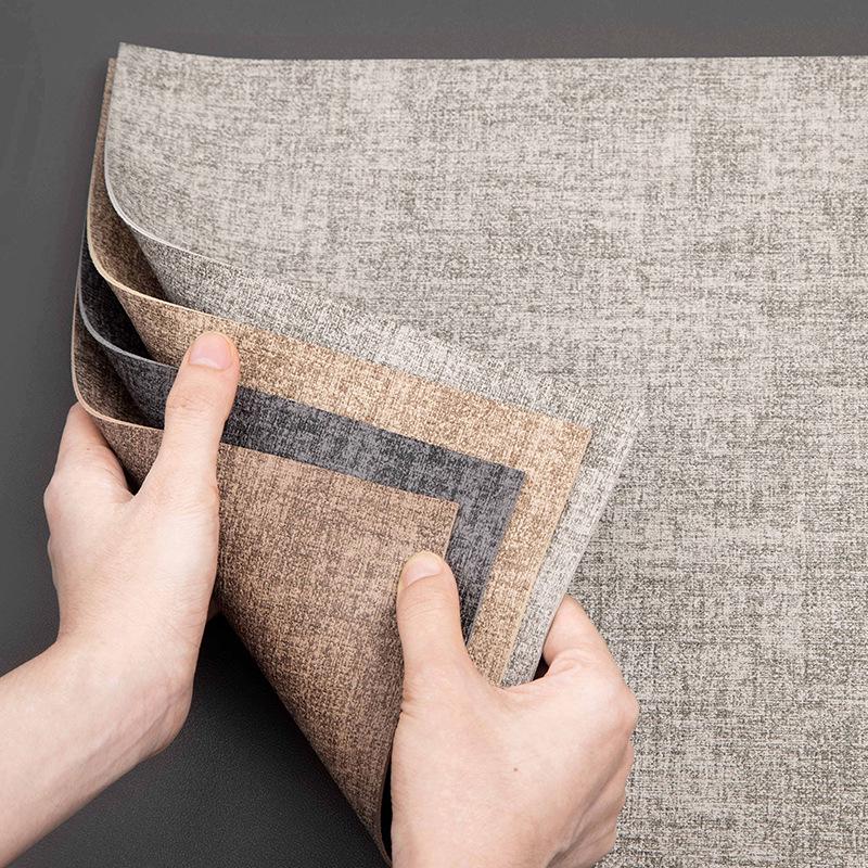 Nordic-Style Double-Sided Waterproof PVC Table Mat: Heat-Resistant, Oil-Proof, Wash-Free, Fabric Texture Dining Tablecloth