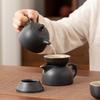 Black pottery teapot tea set, home new high-end light luxury office meeting guests to make tea, kung fu teacup whole set