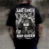 Bad Girls Rap Queen Black Graphic Street Tattoo Edgy Tee