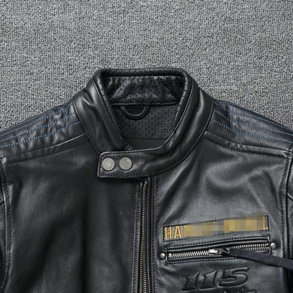 Large Top Layer Cowhide Leather Jacket Locomotive Leather Jacket Motorcycle Clothing