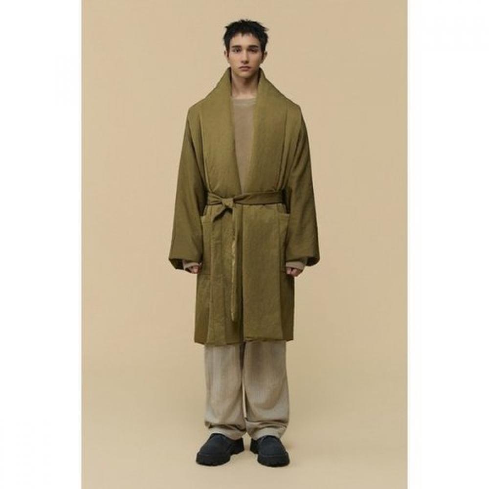 Customellow Gold Oversized Back Slit Robe Padded Coat Cwcaw25994khx