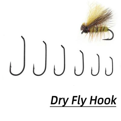 30PCS 1X Fine Wire Down Eye Wide Gape In a Classic Bronze Finish Dry Fly Hook Nymph Tying Hook Trout Fishhook #14-#22
