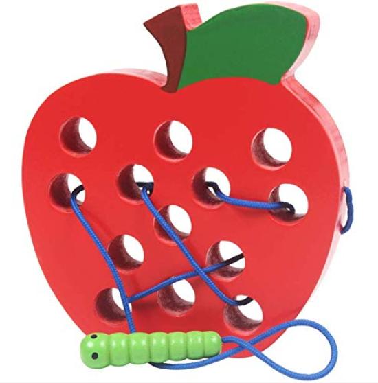 

Wooden Apple Stringing Tool, Educational Toy, Montessori Teaching Aid, Cute