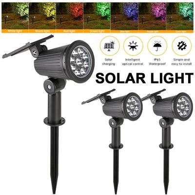 9LED Solar Light IP65 Waterproof Outdoor Landscape Lights with 3 Modes Solar Powered Garden Spotlight for Yard Lawn Walkway