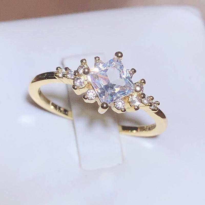 

Super Fine Ring Lovely Flashing White Zirconia Party Wedding Gold Ring With 925 Stamp Fashion Jewelry Gift 6 белый
