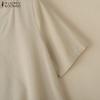 ZANZEA Women Casual V-Neck Solid Color Loose Short Sleeve Blouse