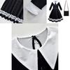 Wednesday Addams Dress Bag Wig Cosplay Costume Girls Xmas Party