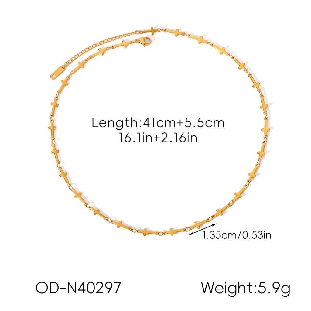 Heiß verkaufende französische Edelstahl-Kreuzkette mit Zirkon- und Perlenanhänger