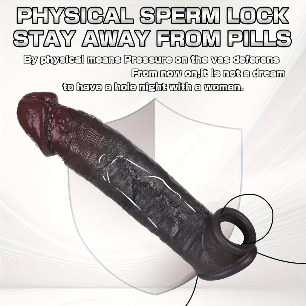Realistic Silicone Penis Sleeve Set with Ring, Lifelike Texture, Soft & Durable Material, Reusable Male Adult Toy, Intimate Accessory