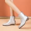 Foreign Trade Printed Pointed Short Boots Women's 2025 Autumn Temperament Rear Zipper Special-shaped and New Chinese Fashion Boots