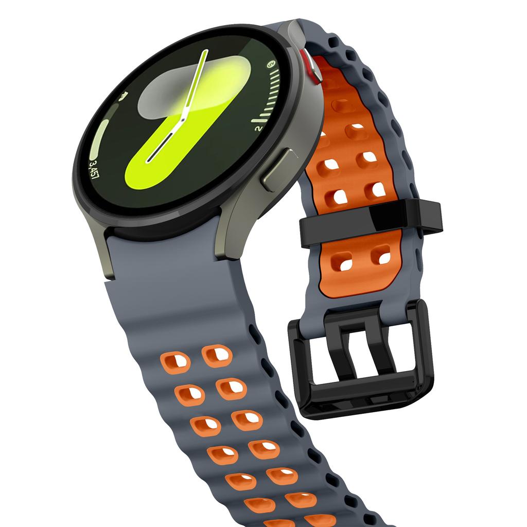 Marin Sport Tvåfärgat Band För Samsung Galaxy Watch 7 6 5 Pro 4 FE 40mm 44mm Silikonrem Utan Mellanrum Galaxy 4 6 Classic 5Pro Band