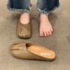 French temperament half slippers outer women's shoes spring and summer 2025 new flat-bottomed lazy one-pedal bag head sandals