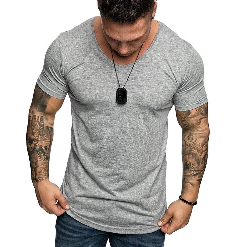 Fashion Men's Casual Fit Short Sleeve Slim Muscle Bodybuilding T-shirt Tee Tops For Ultimate Comfort