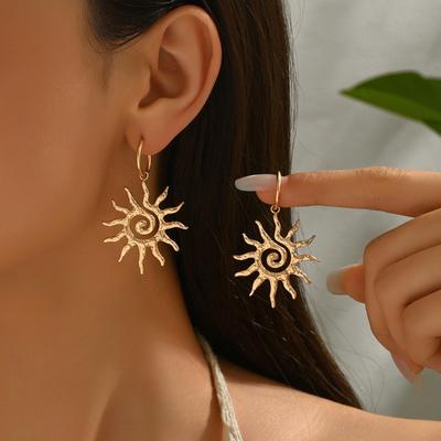 Sunflower Earrings Jewelry Women's Light Luxury Niche High-end Earrings Alloy Accessories New Earrings