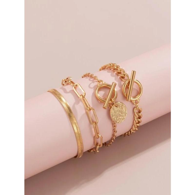 Популярный европейский и американский ювелирный браслет Meier, простой многослойный металлический браслет с OT-застежкой, богемный модный многослойный браслет золотой