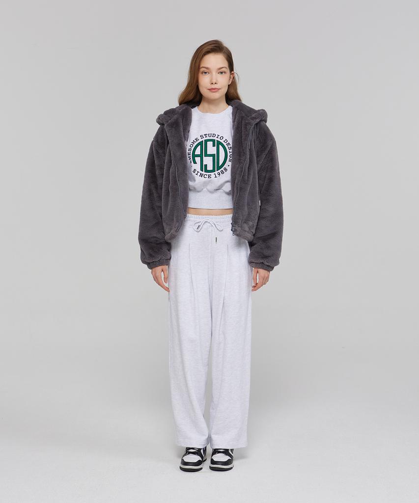Awesome Studio Women'S Mink Fur Hooded Jumper Charcoal
