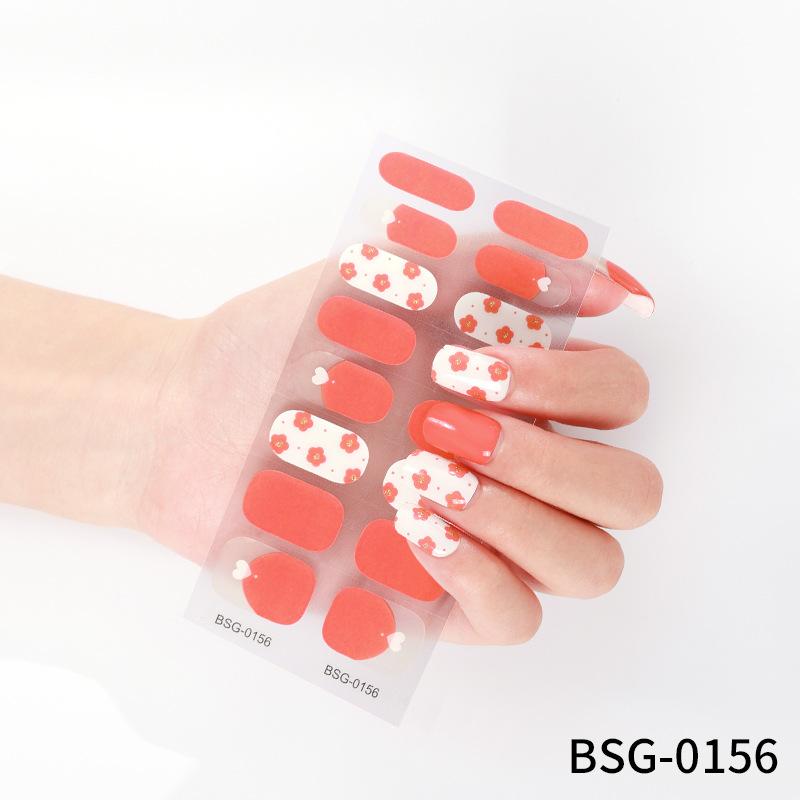 Japanese Gel Manicure Stickers Nail Stickers 3d Bronzing Light Therapy Nails Checkerboard Nail Stickers