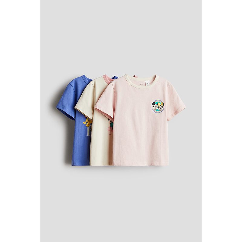 

[Серия Disney] HM Детская одежда для девочки 3 предмета Летний мягкий хлопок Микки Минни Короткий рукав 0937175 Light pink/Minnie Mouse 150/76