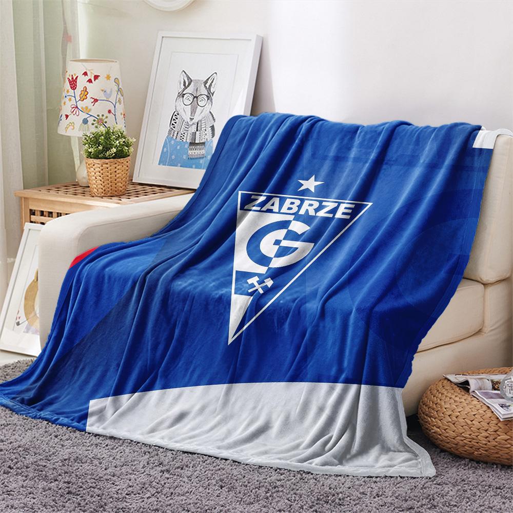 Górnik Zabrze Print Flannel Blanket, High Quality Comfortable for All Seasons, Home Decor, Warmth and Comfort