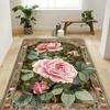 1pc Vintage-style Pink Rose Door Mat, Non-slip Floor Mat, Suitable for Living Room, Bedroom, Bathroom, Holiday Home Decoration