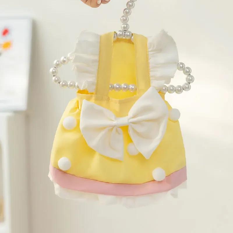 

Милая одежда для собак, маленькая собака, плюшевый мишка Бишон, принцесса, ветровое платье с тортом, детский летний жилет, одежда для домашних животных XXL жёлтый