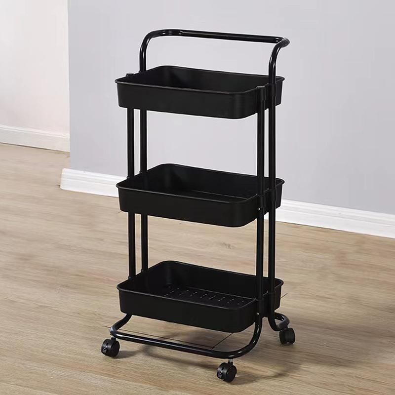 Rolling Cart With 4 Wheels Large Capacity Strong Load-Bearing Rolling Storage Cart With Handle Multifunctional Storage Shelves