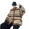 Japanese lazy retro striped sweater men's and women's coats autumn and winter 2025 new loose knitted cardigan top