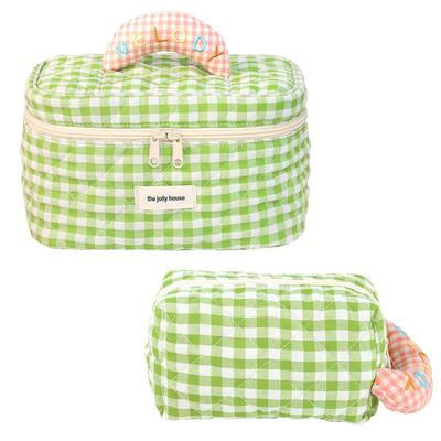 MILASIC Check Nubi Pouch Set of Perfect for Storing Small and Perfect for and Korean Machine and This Pouch Is Perfect for Carrying Around and Storing