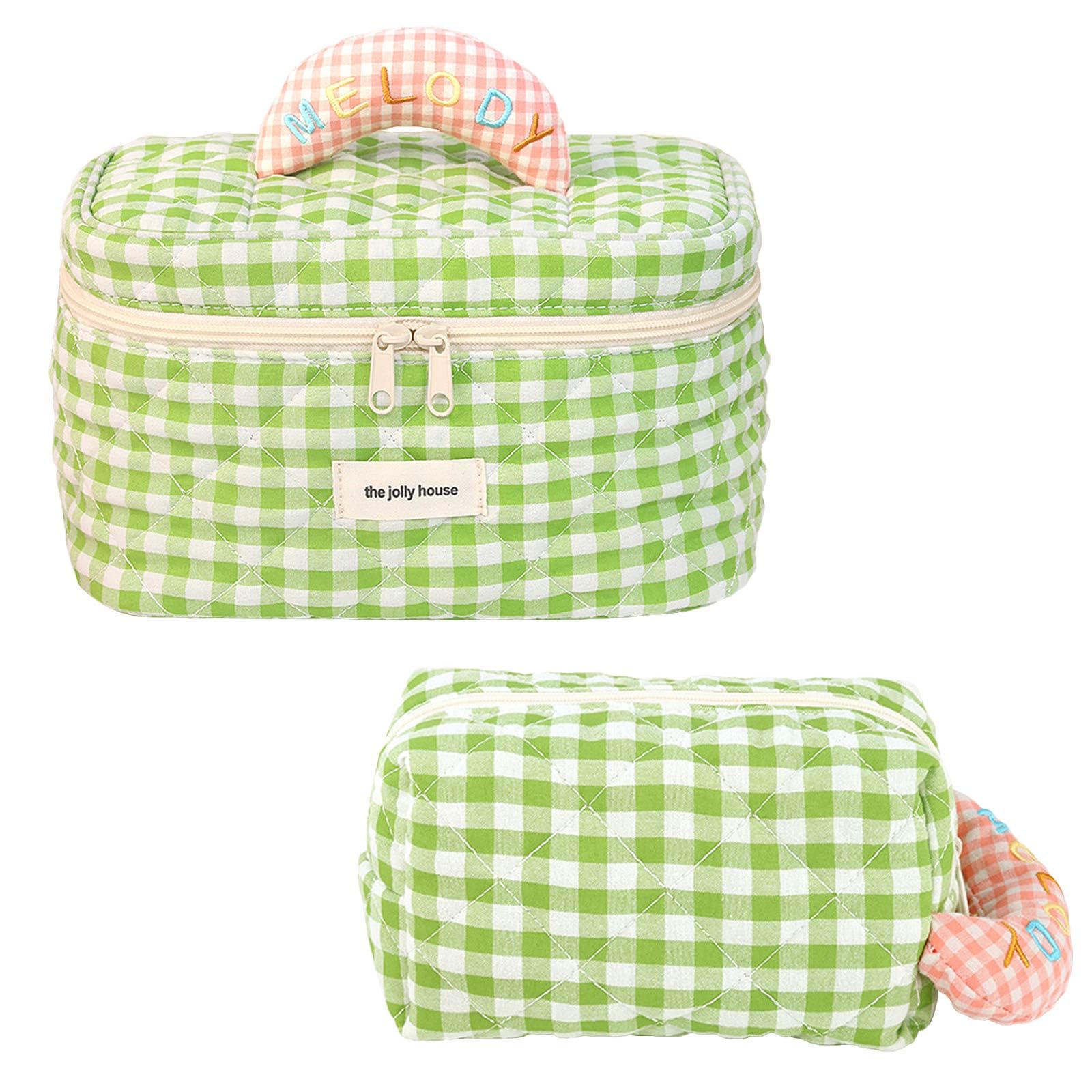 

MILASIC Check Nubi Pouch Set of perfect for storing small and Perfect for and Korean machine and this pouch is perfect for carrying around and storing зелёный