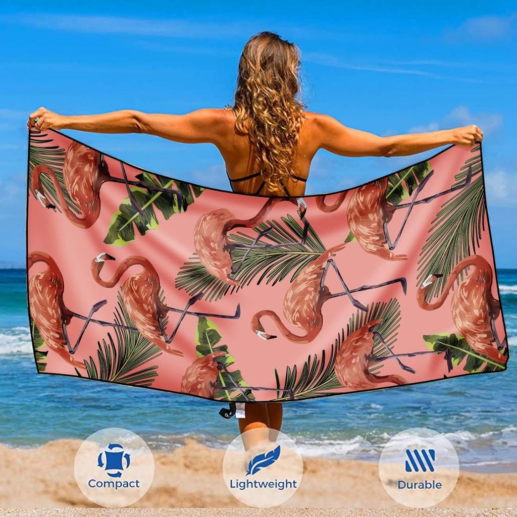 Serviette de plage en microfibre pour adulte, serviette légère extra large à séchage rapide pour la natation, les sports, la plage, la salle de sport