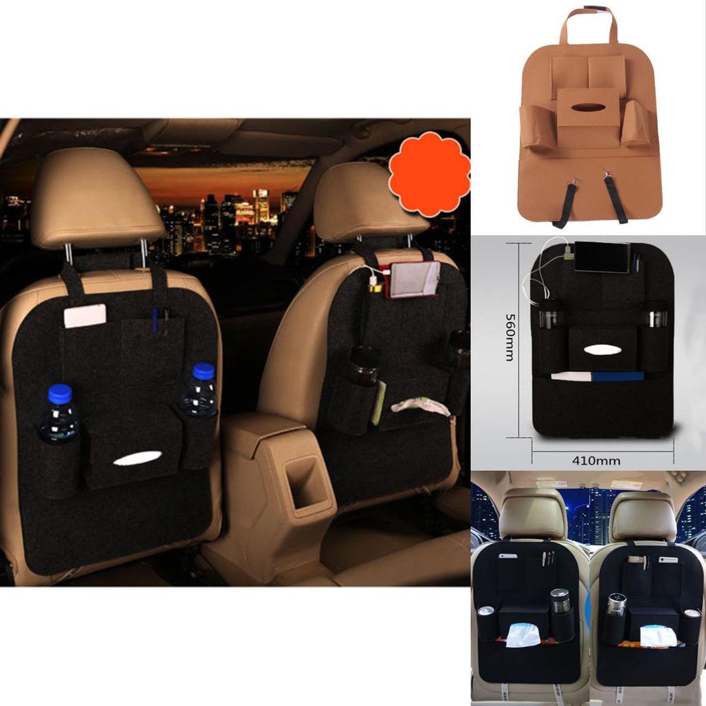 Versatile Black Auto Car Seat Back Organizer With Timeless Design And Ample Storage